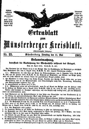 Münsterberger Kreisblatt vom 11.05.1915