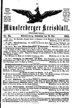 Münsterberger Kreisblatt vom 29.05.1915
