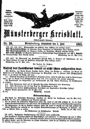 Münsterberger Kreisblatt vom 05.06.1915