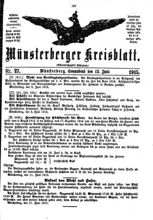 Münsterberger Kreisblatt on Jun 12, 1915