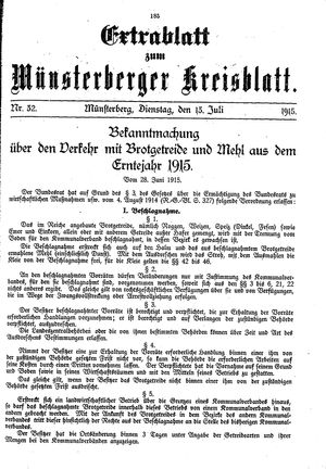 Münsterberger Kreisblatt vom 13.07.1915
