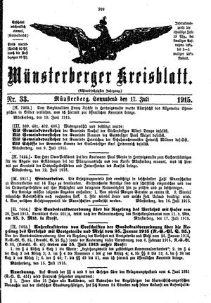 Münsterberger Kreisblatt vom 17.07.1915