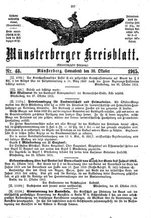 Münsterberger Kreisblatt vom 30.10.1915