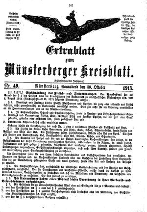 Münsterberger Kreisblatt vom 30.10.1915