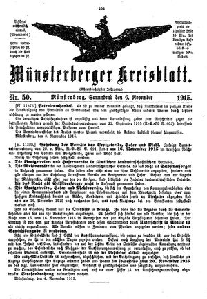 Münsterberger Kreisblatt vom 06.11.1915