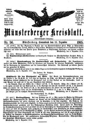 Münsterberger Kreisblatt vom 11.12.1915