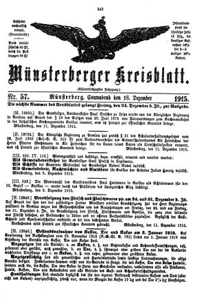 Münsterberger Kreisblatt on Dec 18, 1915