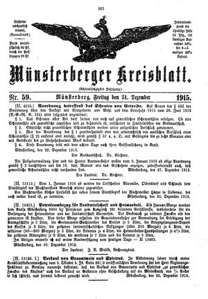 Münsterberger Kreisblatt vom 31.12.1915