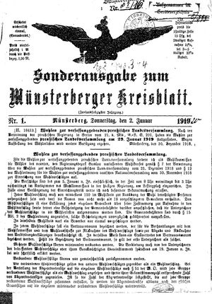 Münsterberger Kreisblatt vom 02.01.1920