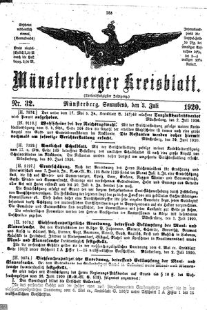 Münsterberger Kreisblatt vom 03.07.1920