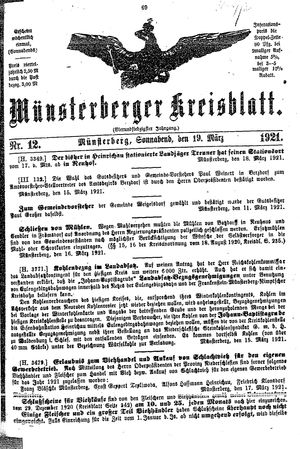 Münsterberger Kreisblatt vom 19.03.1921