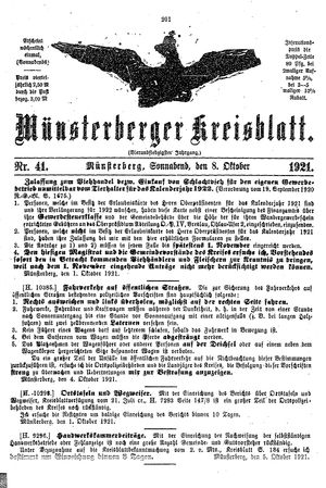 Münsterberger Kreisblatt vom 01.10.1921