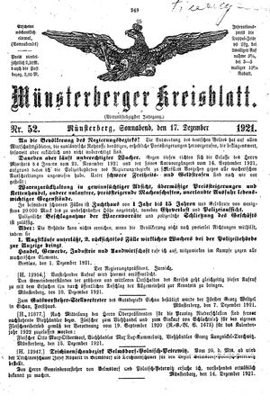 Münsterberger Kreisblatt vom 17.12.1921