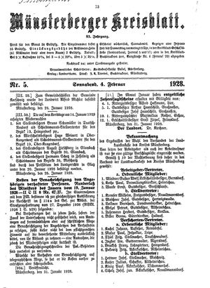 Münsterberger Kreisblatt on Feb 4, 1928
