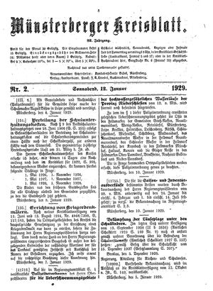 Münsterberger Kreisblatt vom 12.01.1929