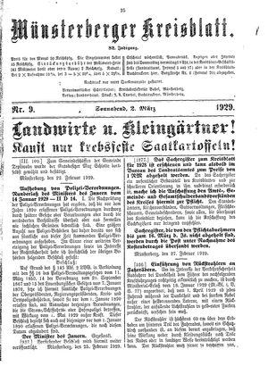 Münsterberger Kreisblatt vom 02.03.1929