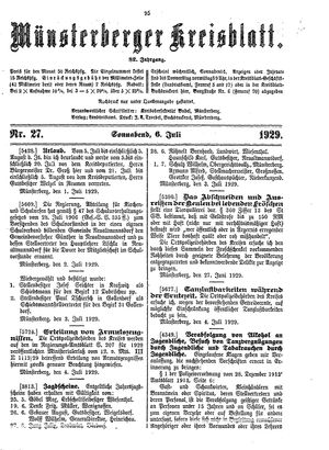 Münsterberger Kreisblatt vom 06.07.1929