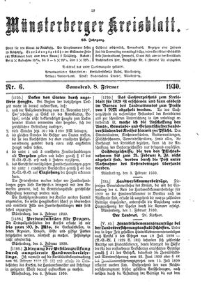 Münsterberger Kreisblatt on Feb 8, 1930