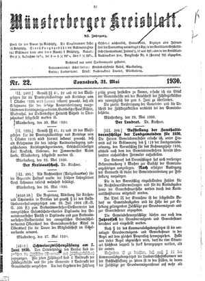 Münsterberger Kreisblatt vom 31.05.1930