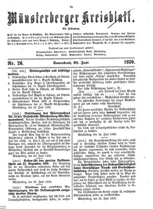 Münsterberger Kreisblatt vom 28.06.1930