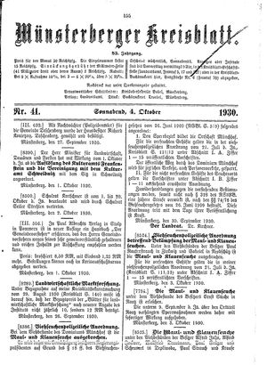 Münsterberger Kreisblatt vom 04.10.1930