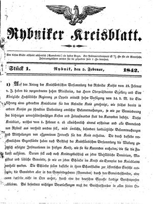 Rybniker Kreisblatt on Feb 5, 1842
