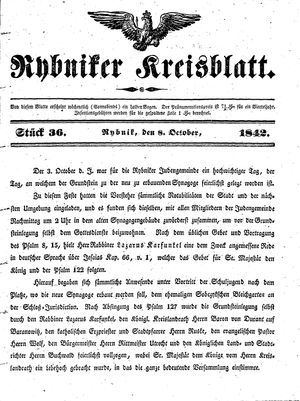 Rybniker Kreisblatt vom 08.10.1842