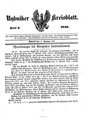 Rybniker Kreisblatt vom 17.01.1846