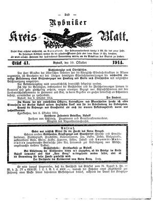 Rybniker Kreisblatt vom 10.10.1914