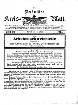 Rybniker Kreisblatt vom 17.10.1914