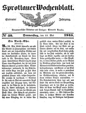 Sprottauer Wochenblatt on May 15, 1845