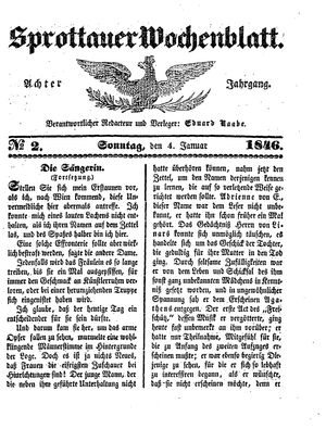 Sprottauer Wochenblatt on Jan 4, 1846