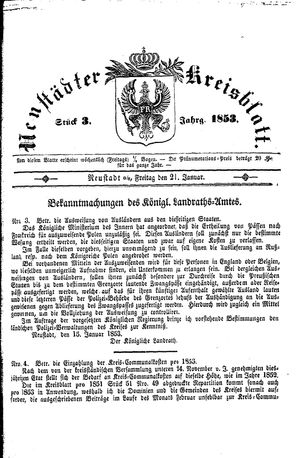 Neustädter Kreisblatt on Jan 21, 1853