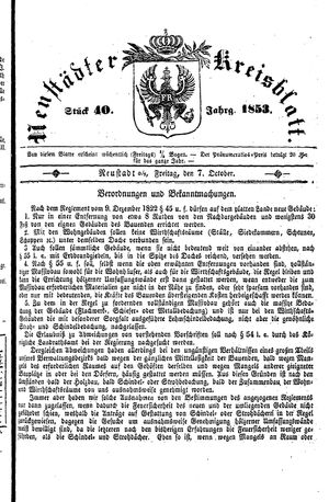 Neustädter Kreisblatt vom 07.10.1853
