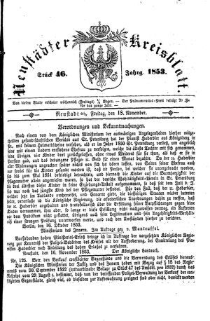 Neustädter Kreisblatt on Nov 18, 1853