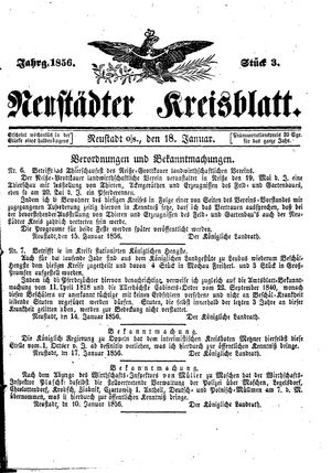 Neustädter Kreisblatt vom 18.01.1856