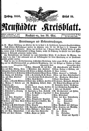 Neustädter Kreisblatt vom 30.05.1856
