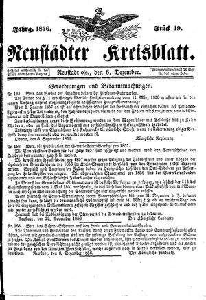 Neustädter Kreisblatt vom 06.12.1856