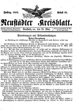 Neustädter Kreisblatt vom 29.05.1858