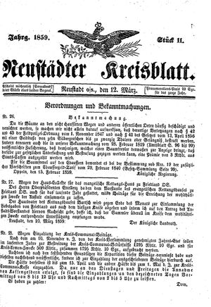Neustädter Kreisblatt on Mar 12, 1859