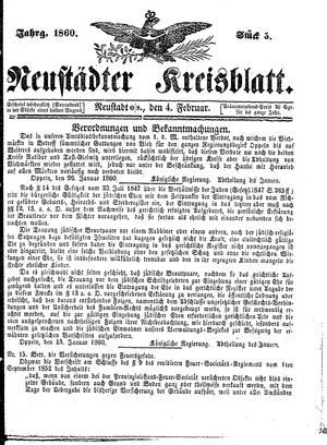 Neustädter Kreisblatt vom 04.02.1860