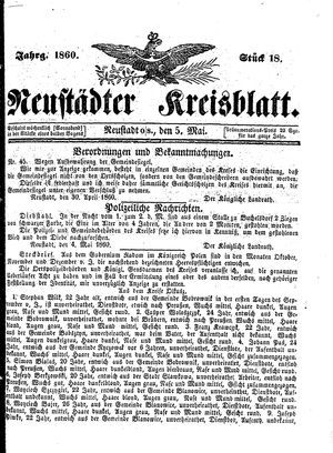 Neustädter Kreisblatt vom 05.05.1860
