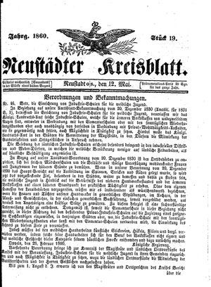 Neustädter Kreisblatt vom 12.05.1860
