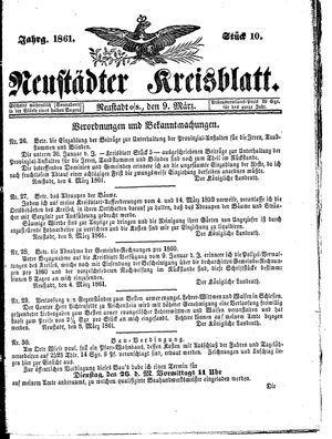 Neustädter Kreisblatt vom 09.03.1861