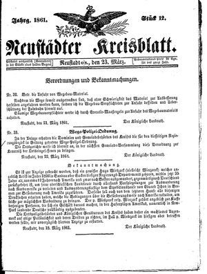 Neustädter Kreisblatt vom 23.03.1861