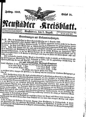 Neustädter Kreisblatt vom 02.08.1862