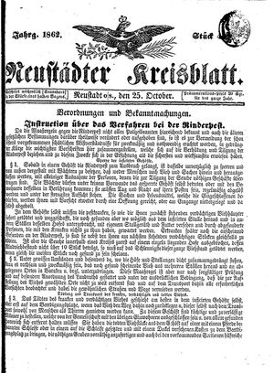 Neustädter Kreisblatt vom 25.10.1862