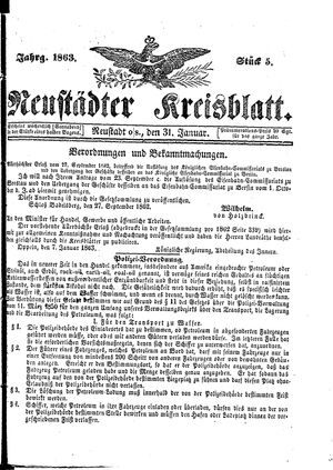 Neustädter Kreisblatt on Jan 31, 1863