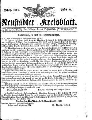 Neustädter Kreisblatt vom 04.09.1864