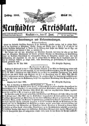 Neustädter Kreisblatt on Jun 17, 1865